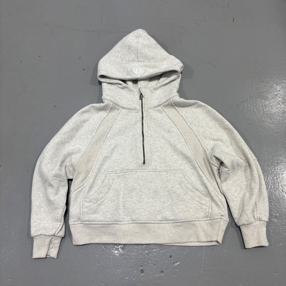 Lululemon Scuba Oversized Half-Zip Hoodie Heathered Core Ultra Light Grey Size 6
